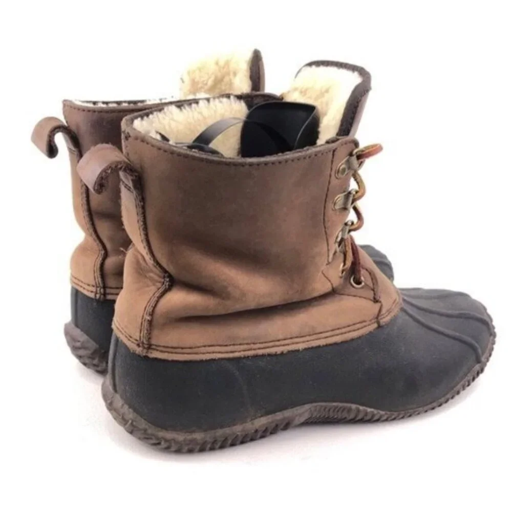 J.Crew Brown Leather Waterproof Winter Duck Boots 11